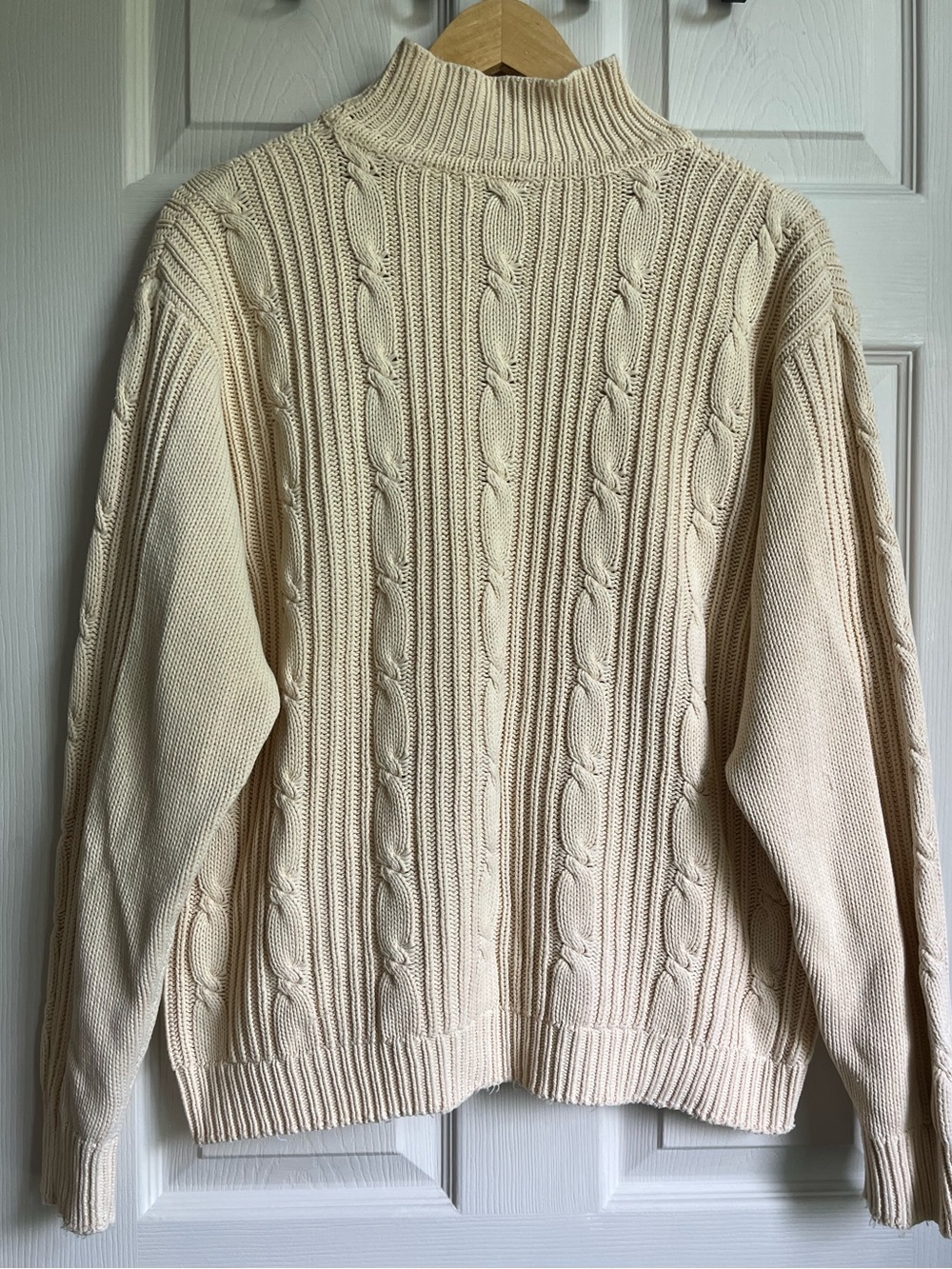 Vintage Liz Sport Liz Claiborne 100% Cotton Cable Knit Mock Neck Sweater M - Picture 9 of 13